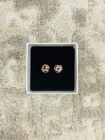 Crystal Ball Earrings - New Years 8mm