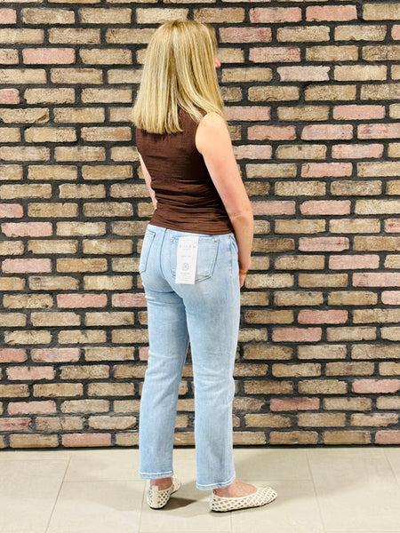 Ruched Side Textured Top - Brown
