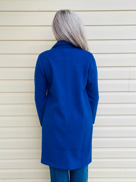 Open Front Coat - Royal Blue