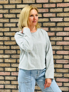 Relaxed Long Sleeves Top - H Grey