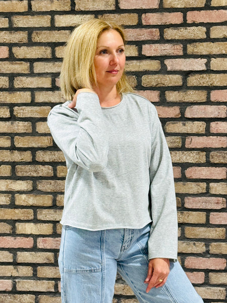 Relaxed Long Sleeves Top - H Grey