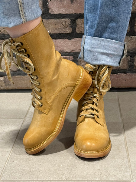 Lace-up Combat Boots - Taupe