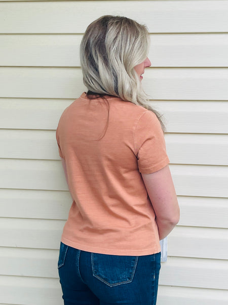 Front Pocket Dye Tee - Tan