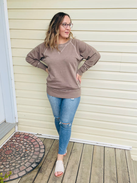 French Terry Pullover - Mocha