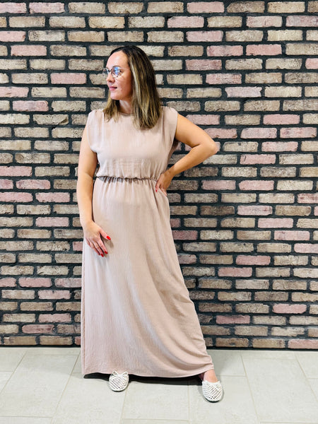 Sleeveless Maxi Dress - Tan