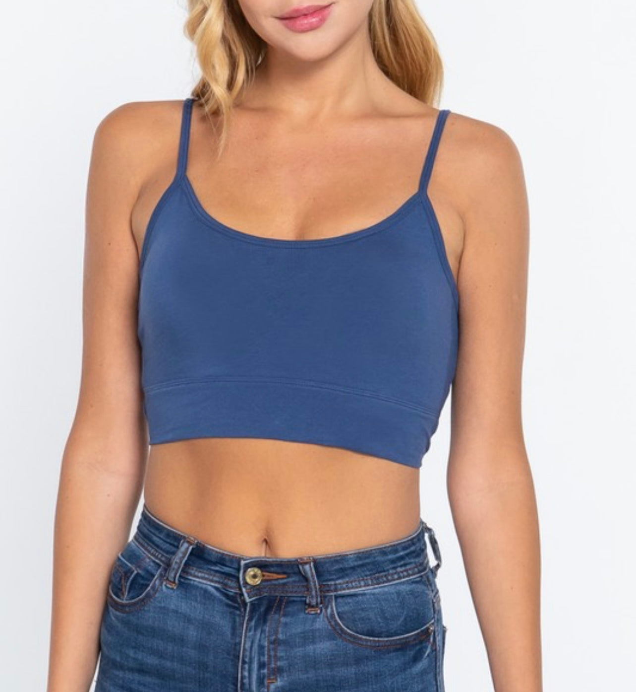 Twisted Back Cami Crop Top - Midnight Blue