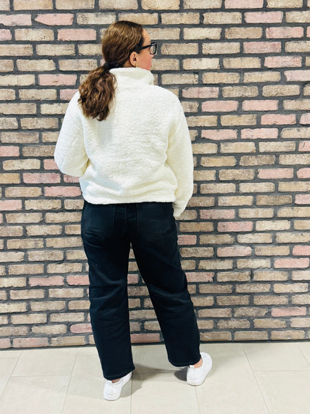 Sherpa Half Zip Jacket - Ivory