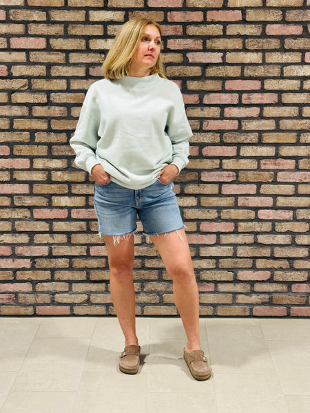 Oversized Mockneck Sweatshirt - Ice Green