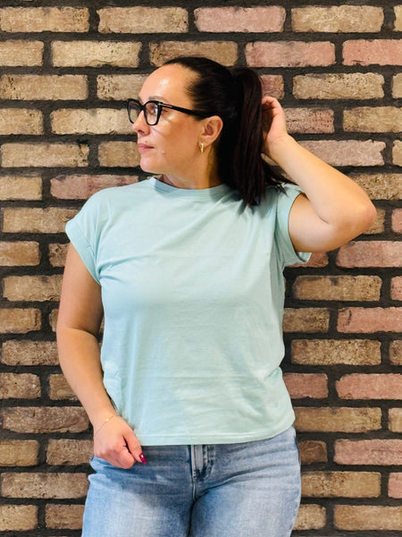 Folded Short Sleeves Tee - Sea Angel