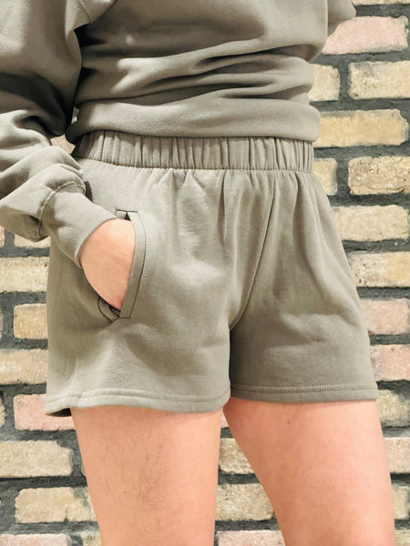 Fleece High Waisted Shorts - Fossil