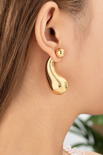Front and BackPuffy Teardrop Earrings - Drop
