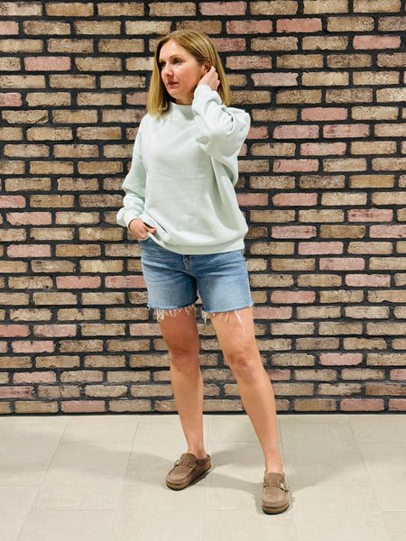 Oversized Mockneck Sweatshirt - Ice Green