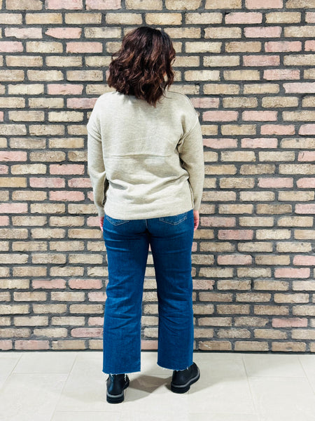Melange Front Seam Sweater - H Mocha