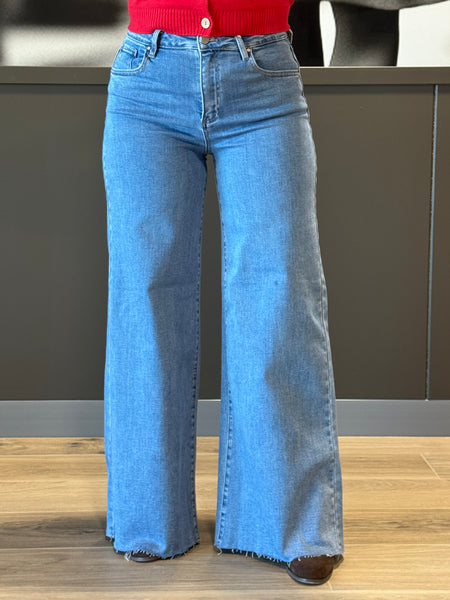 High Rise Wide Palazzo Jeans - Medium