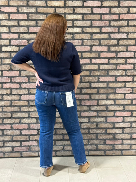 Half Sleeve Sweater - Navy