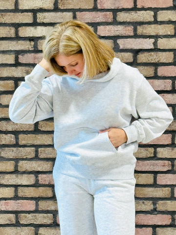 Fleece Boyfriend Hoodie - Ice Grey