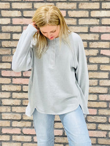 Oversized Hacci Sweater - Lt Grey