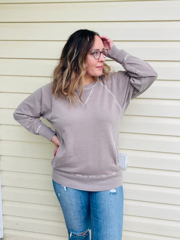 French Terry Pullover - Ash Mocha