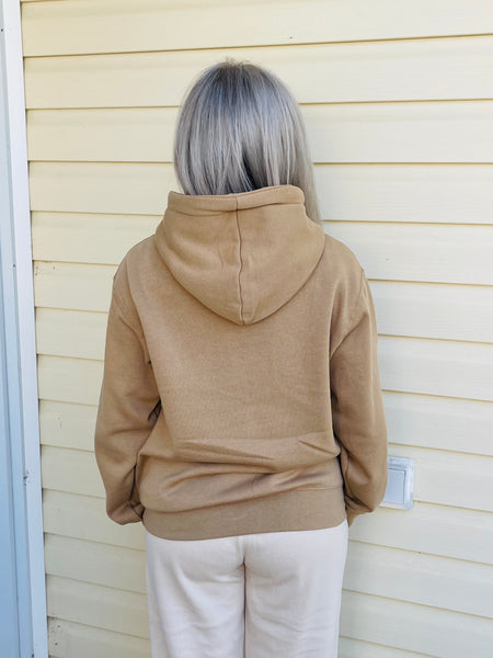 Relaxed Fit Pullover Hoodie - Tan
