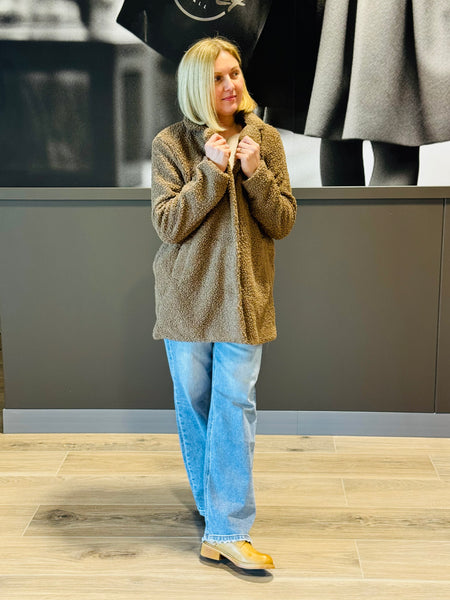 Looped Sherpa Coat - Mocha