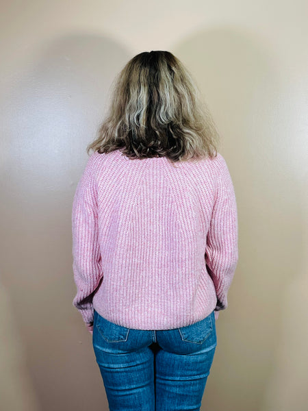 Melange Basic Sweater - Rose Pink