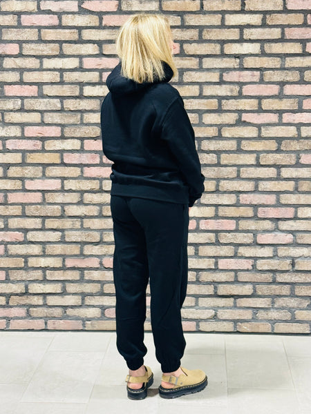 Fleece Boyfriend Hoodie - Black