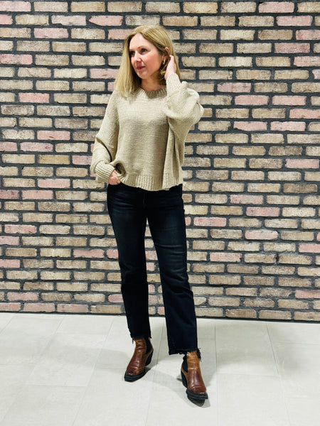 Oversized Balloon Sleeves Sweater - LT Mocha