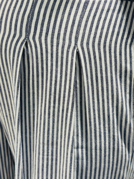 Striped Pleated Wide Pants - Grey