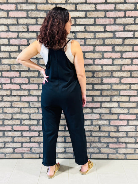 Spaghetti Straps Jumpsuit - Black