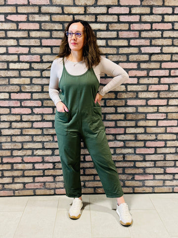Spaghetti Straps Jumpsuit - DK Olive