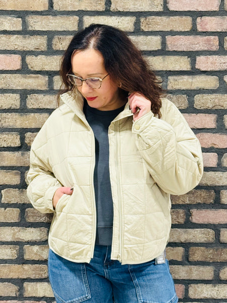 Quilted Puffer Jacket - Khaki