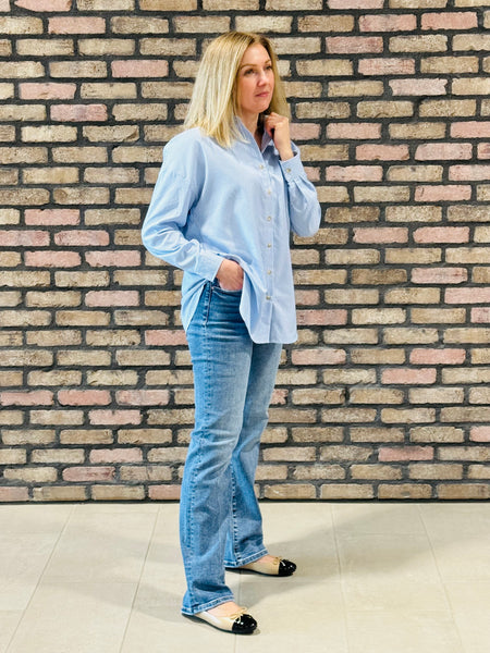 Stripe Collared Shirt - Blue