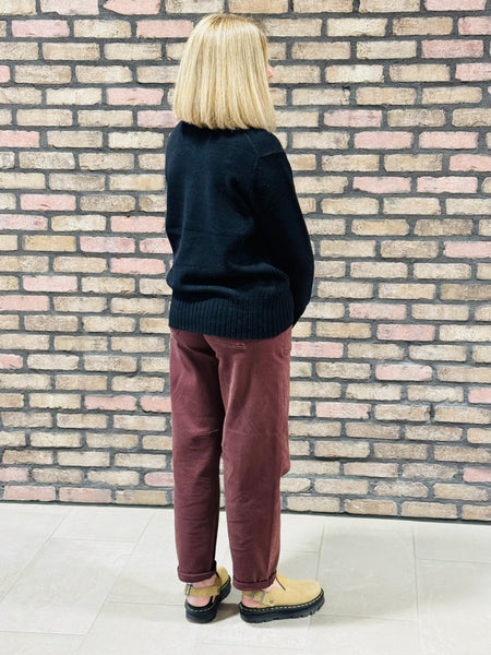 Side Cable Details Sweater - Black