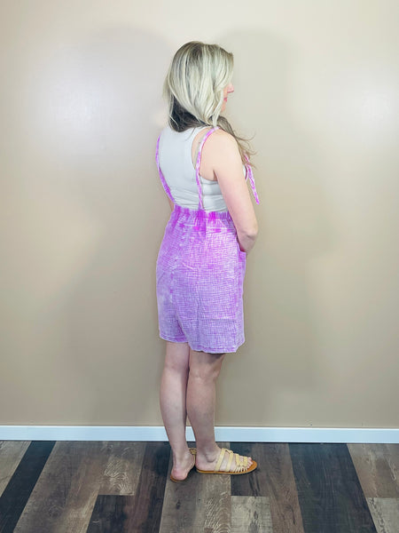 Double Gauze Romper - Bright Mauve