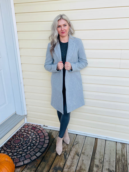 Open Style Coat - LT Grey