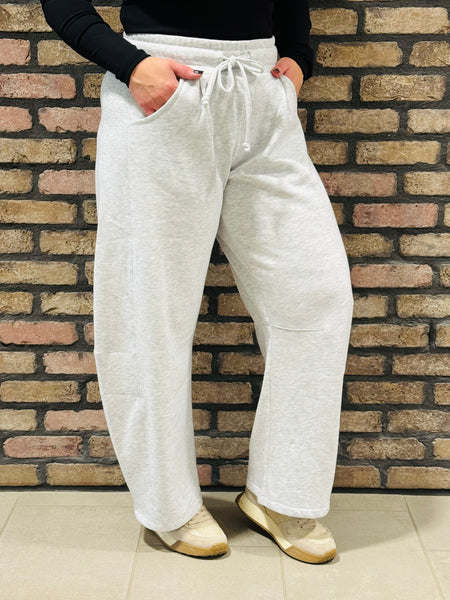Baggy Barrel Sweatpants - Ice Grey