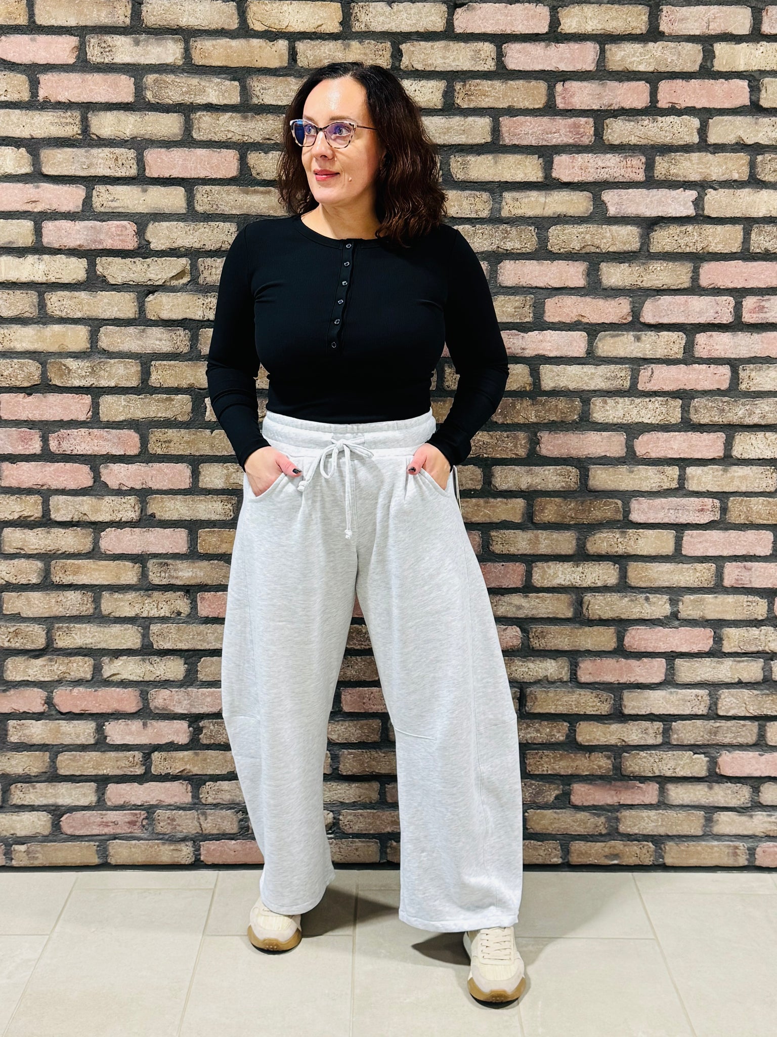 Baggy Barrel Sweatpants - Ice Grey