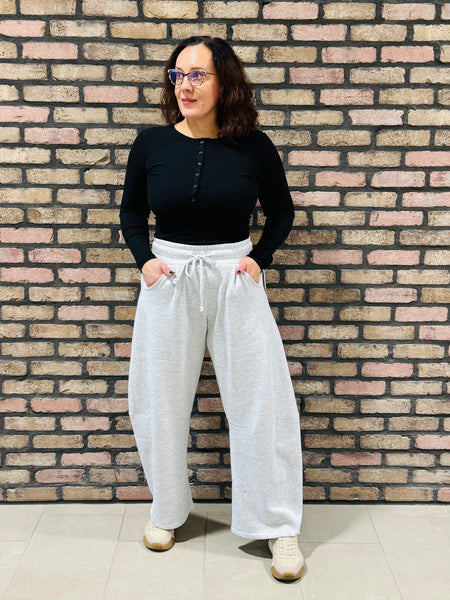 Baggy Barrel Sweatpants - Ice Grey