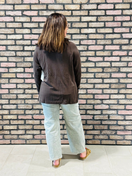 Longline Scuba Hoodie - Espresso