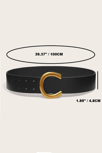 Large C shape buckle belt - Ash Moch