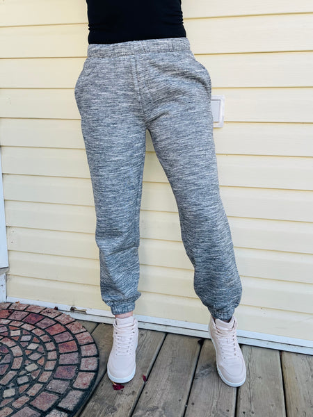 Oversized Fleet Joggers - Marbled Charcoal