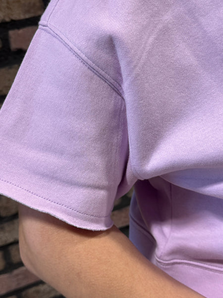 Soft Short Sleeves Sweatshirt - Lavender