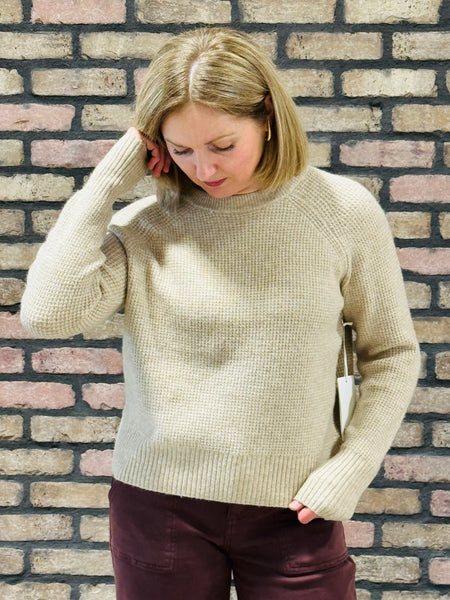 Waffle Pullover Sweater - Khaki