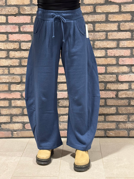 Baggy Barrel Sweatpants - Indigo Blue