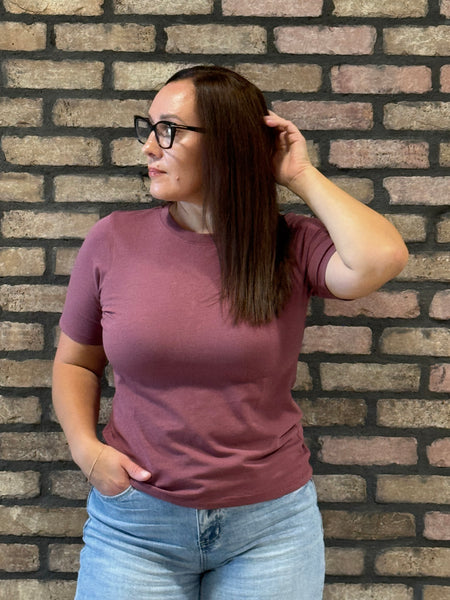 Classic Boxy Fit Tee - Rosewood