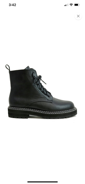 Lace-up Combat Boots - Black