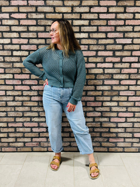 Crochet Cardigan Sweater - Ash Jade