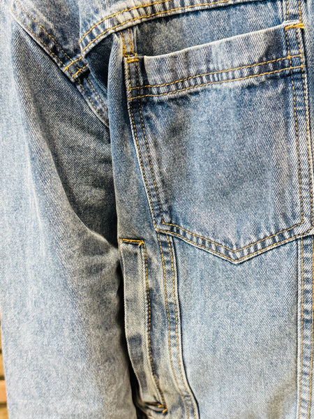 Boxy Denim Trucker Jacket - Medium Wash