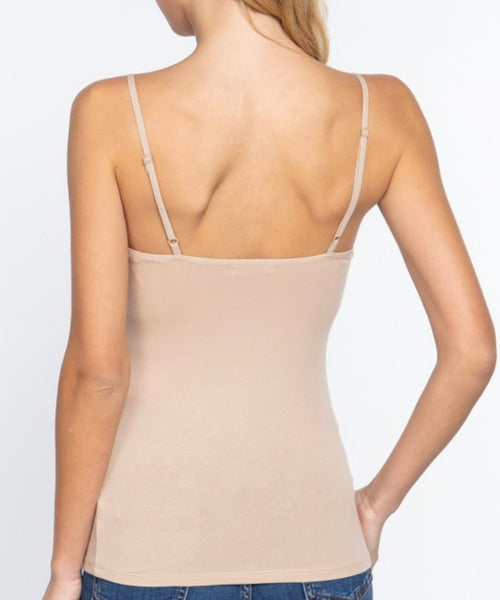 Basic Cami with Shelf Bra - Soft Taupe