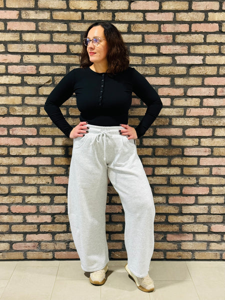 Baggy Barrel Sweatpants - Ice Grey